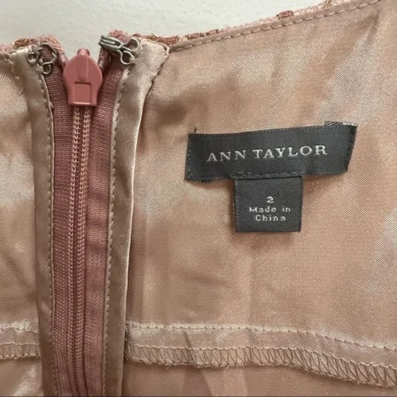 Ann Taylor Pink Lace Sheath Ribbon Dress - Picture 7 of 9